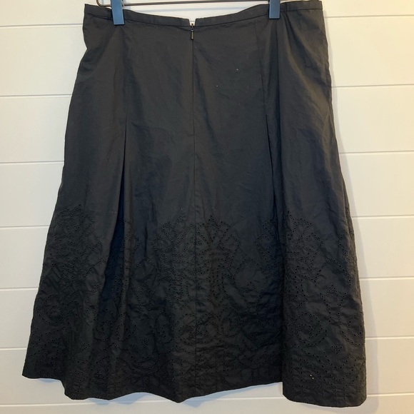 TALBOTS Elegant Black Women's A-Line Skirt 100% cotton boho preppy - Picture 2 of 8